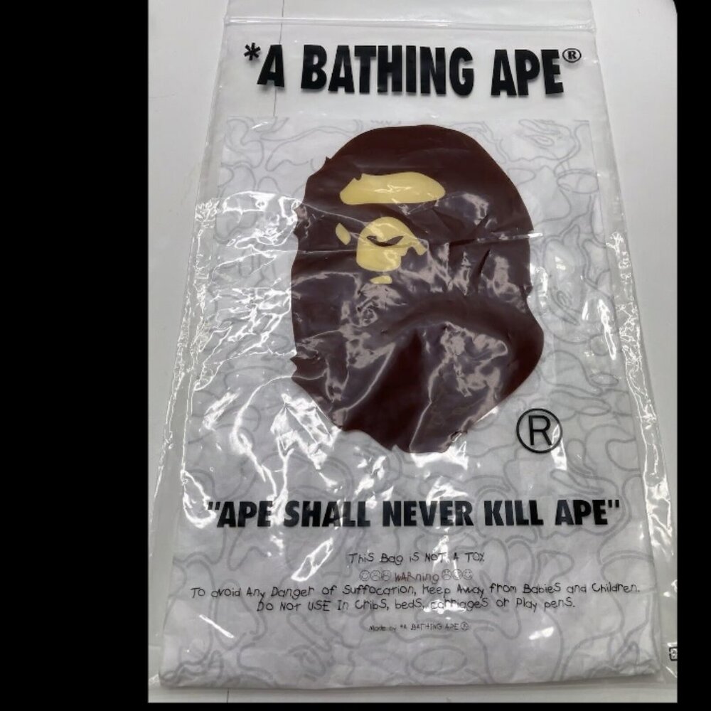 Authentic- A Bathing Ape BAPE Resealable Plastic Bag With Tissue Paper
